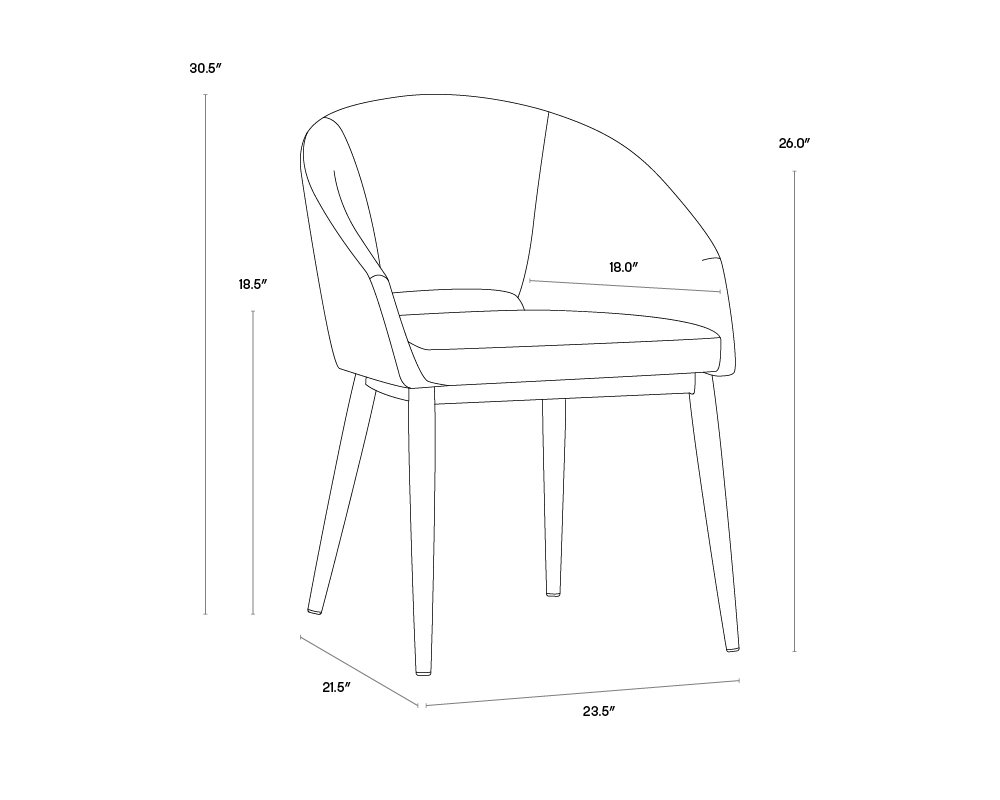 Thatcher Dining Armchair - Champagne Gold Onyx - Image 6