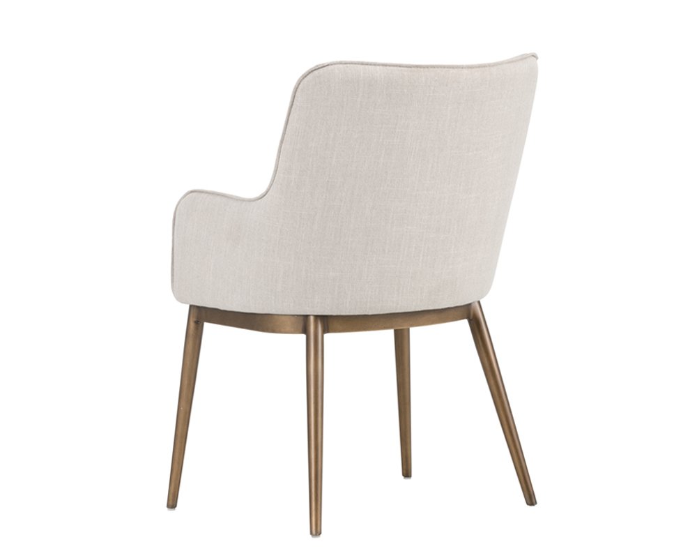 Franklin Dining Armchair Beige Linen - Image 8