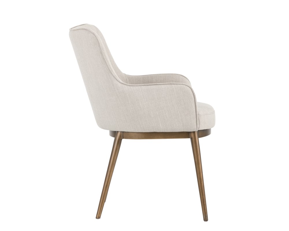 Franklin Dining Armchair Beige Linen - Image 9