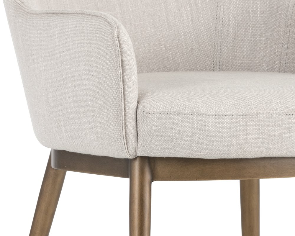 Franklin Dining Armchair Beige Linen - Image 3
