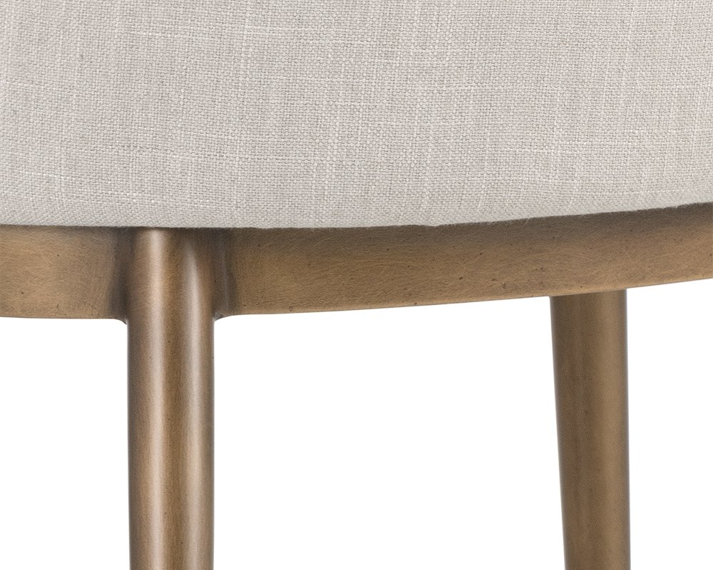 Franklin Dining Armchair Beige Linen - Image 5