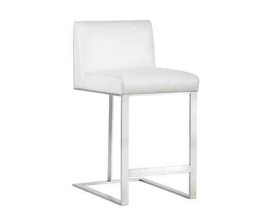 Dean Counter Stool - Stainless Steel Cantina White