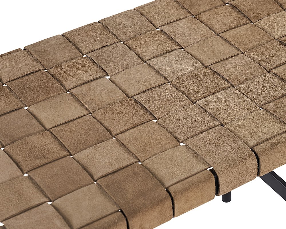 Omari Bench Sueded Light Tan Leather - Image 4