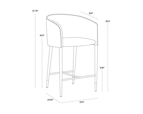 Asher Counter Stool Flint Grey / Napa Taupe - Image 6