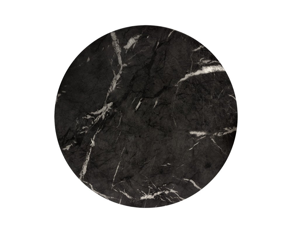 Lucida End Table - Marble Look Black Marble - Image 3