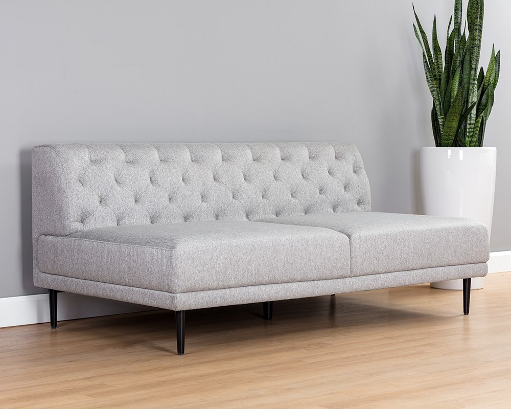 Delmar Armless Sofa - Trounce Aluminum - Image 2