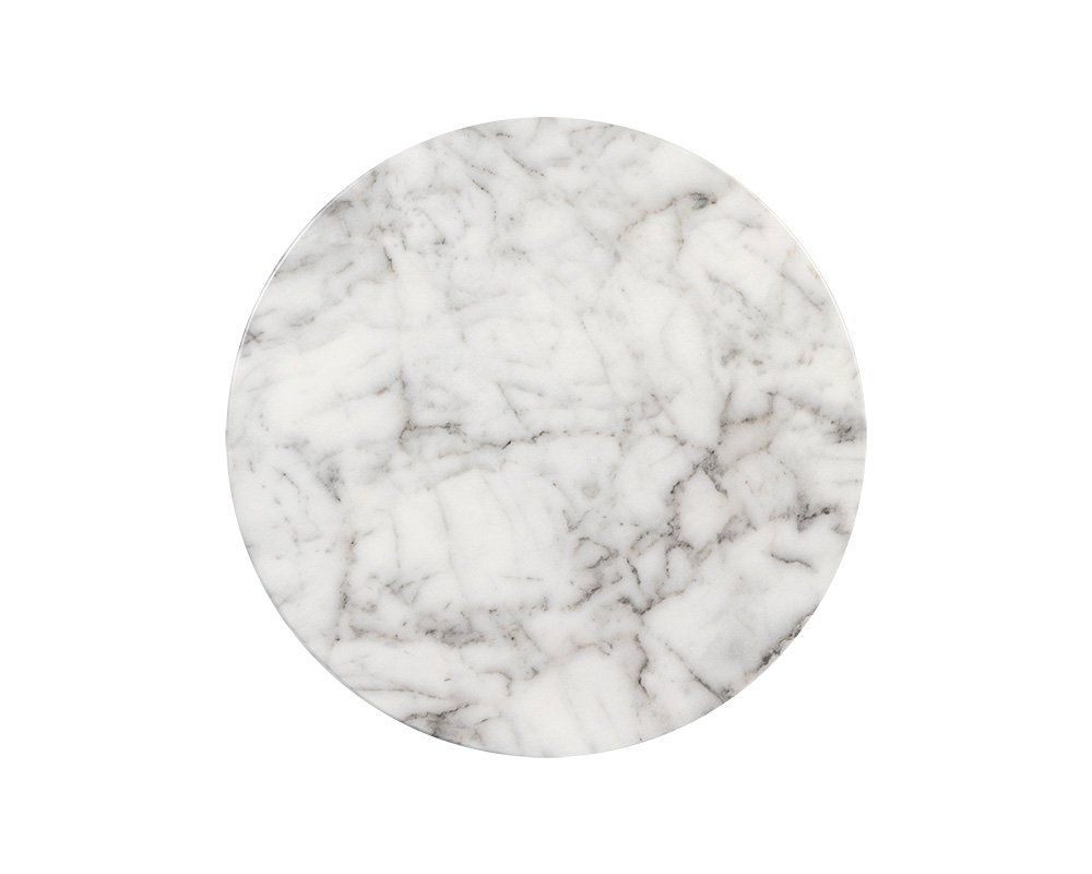 Lucida End Table - Marble Look White Marble Look - Image 2