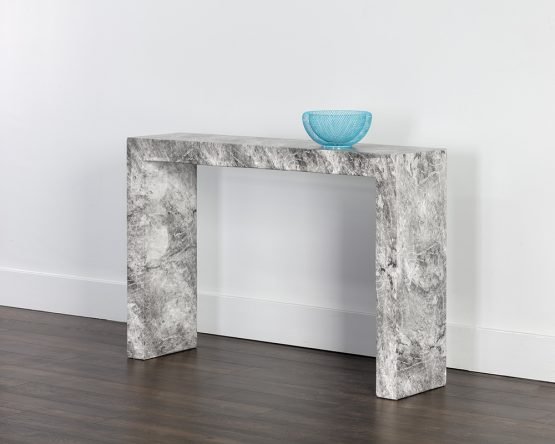 Axle Console Table - Marble Look Grey Marble - Image 4