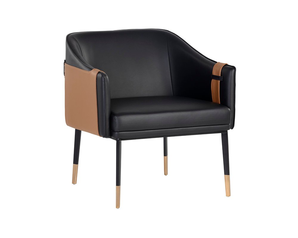 Carter Lounge Chair Napa Black / Napa Cognac