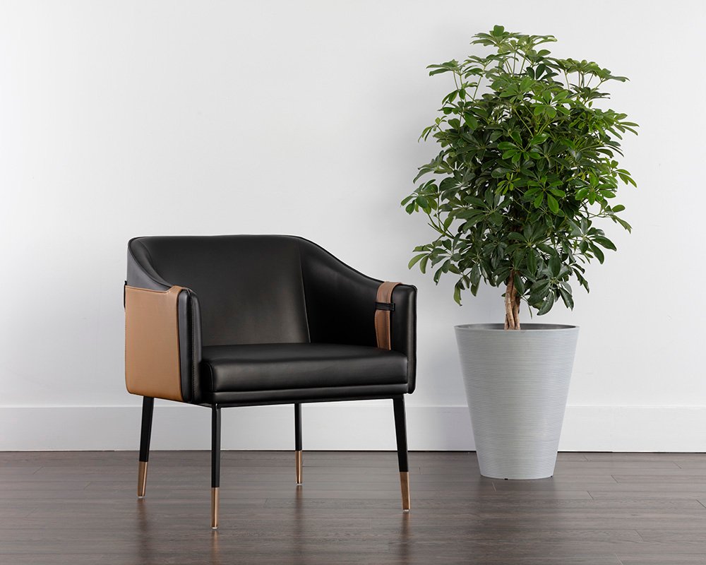 Carter Lounge Chair Napa Black / Napa Cognac - Image 2