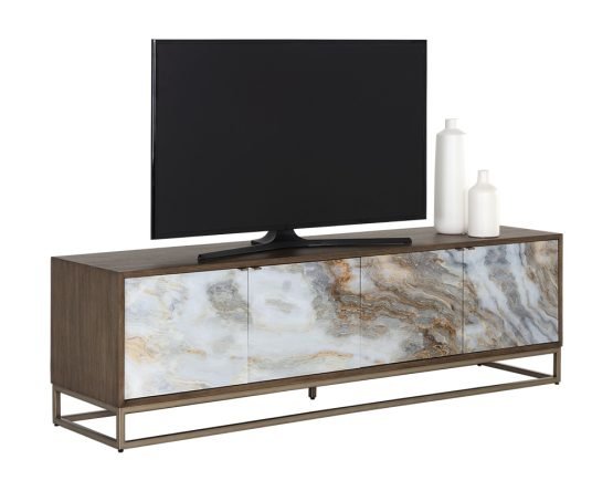Fuentes Media Console And Cabinet Brown