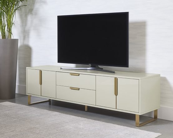 Barnette Media Console And Cabinet Cream - Image 3