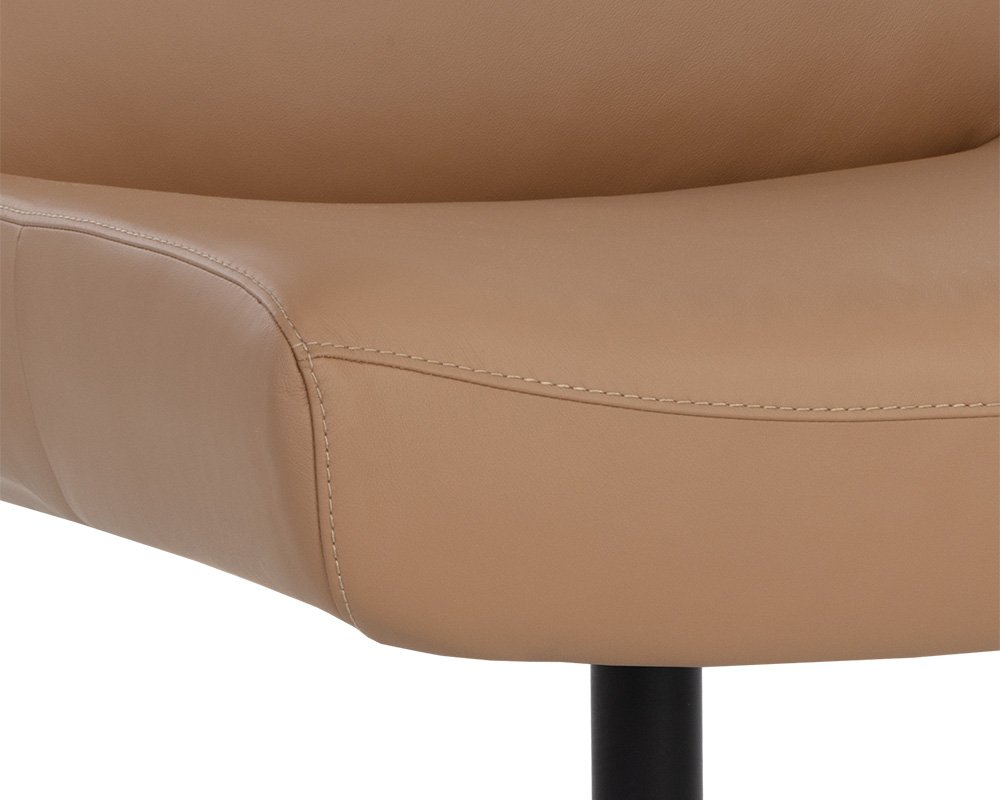 Karson Swivel Lounge Chair - Linea Wood Leather - Image 4