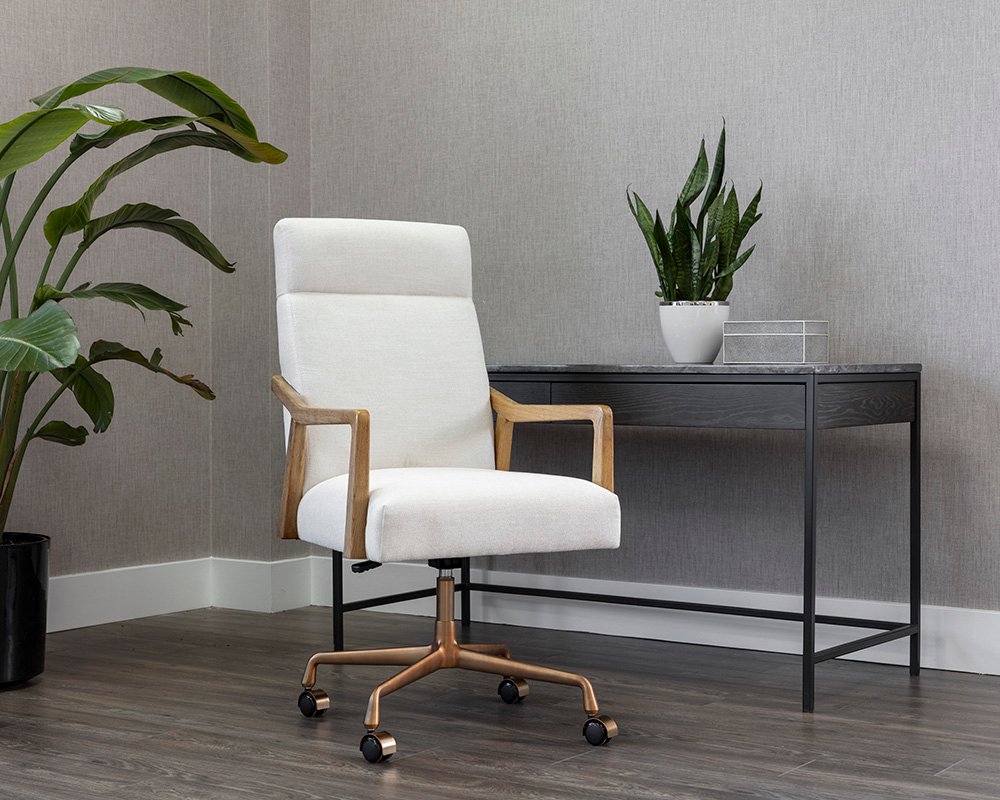 Collin Office Chair - Natural Heather Ivory Tweed - Image 2