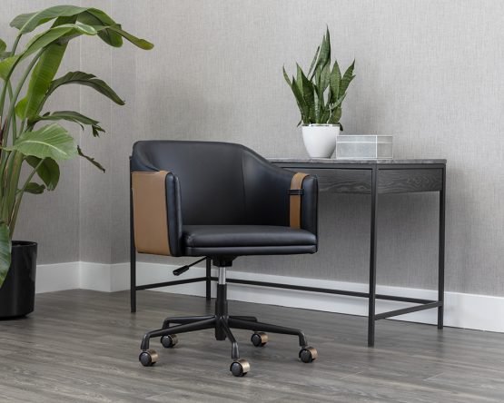 Carter Office Chair Napa Black / Napa Cognac - Image 3