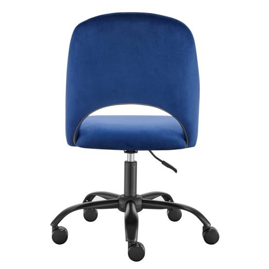 Alby Office Chair in Blue Velvet with Black Base - Image 6