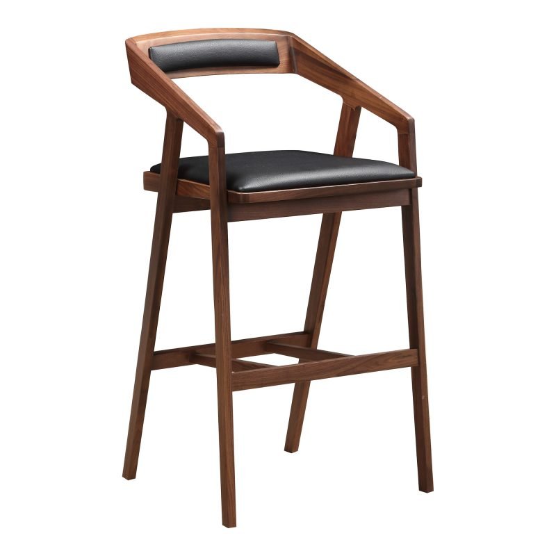 PADMA BAR STOOL BLACK VEGAN LEATHER BROWN - Image 2