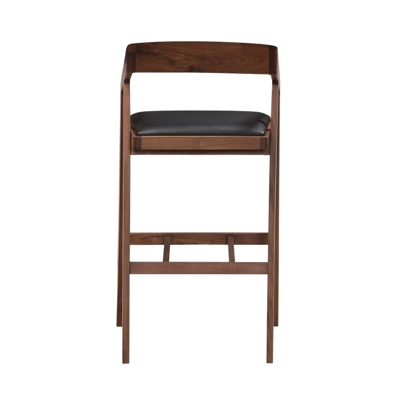 PADMA BAR STOOL BLACK VEGAN LEATHER BROWN - Image 3
