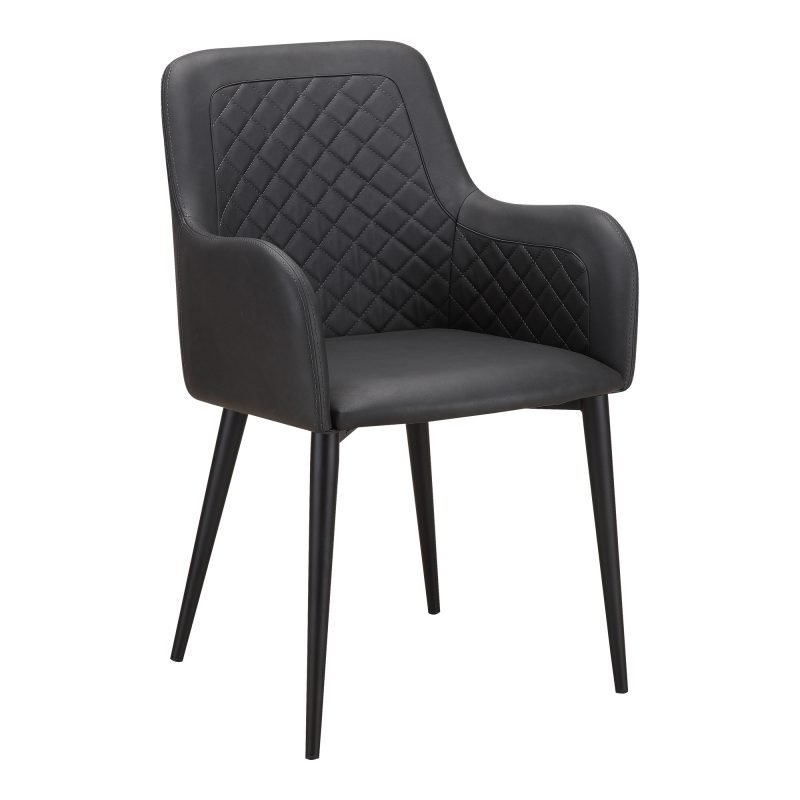 CANTATA DINING CHAIR SLATE VEGAN LEATHER - SET OF TWO BLACK - Image 2