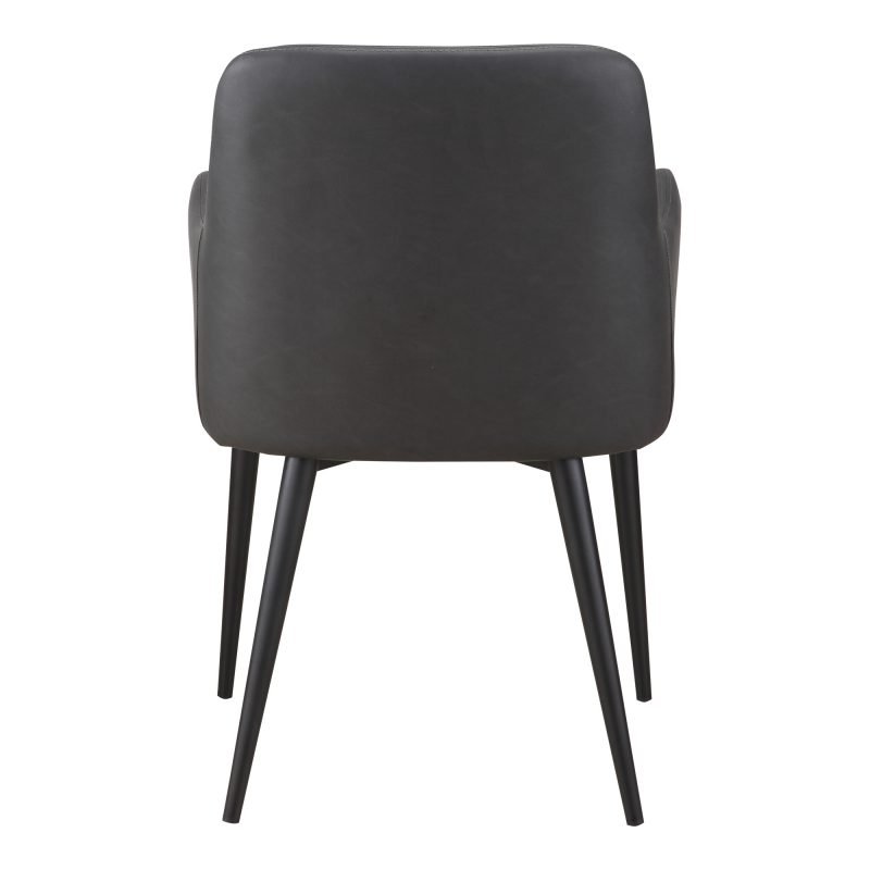 CANTATA DINING CHAIR SLATE VEGAN LEATHER - SET OF TWO BLACK - Image 3