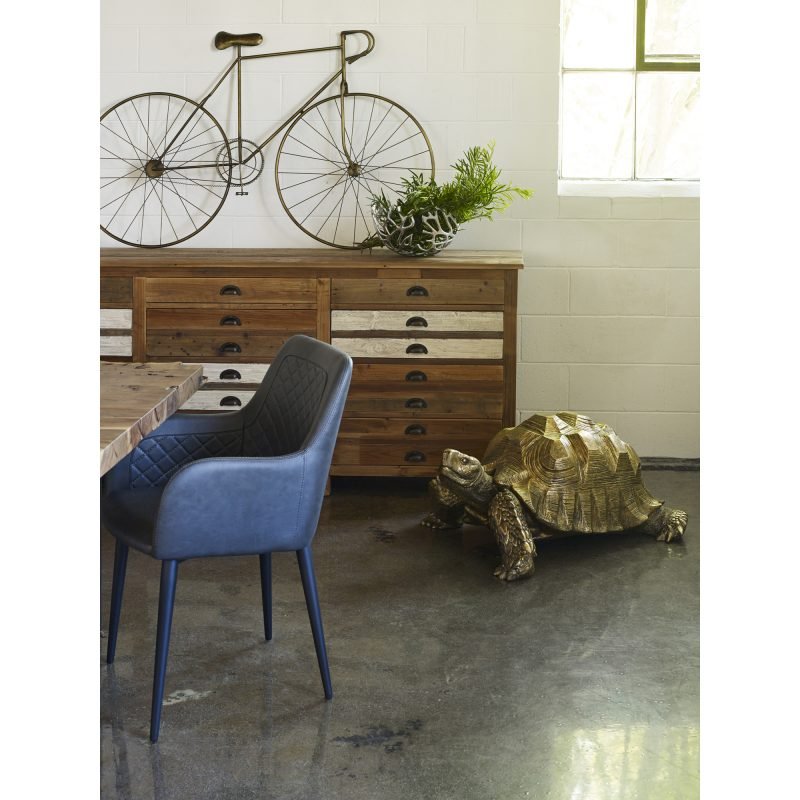 CANTATA DINING CHAIR SLATE VEGAN LEATHER - SET OF TWO BLACK - Image 6