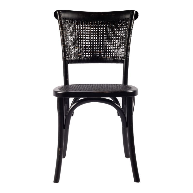 CHURCHILL DINING CHAIR ANTIQUE - SET OF TWO BLACK