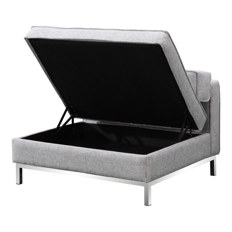 COVELLA STORAGE OTTOMAN LIGHT GREY - Image 3