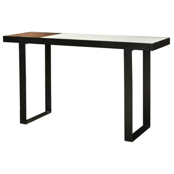 BLOX CONSOLE TABLE WHITE MARBLE AND WARM BROWN MULTI - Image 2