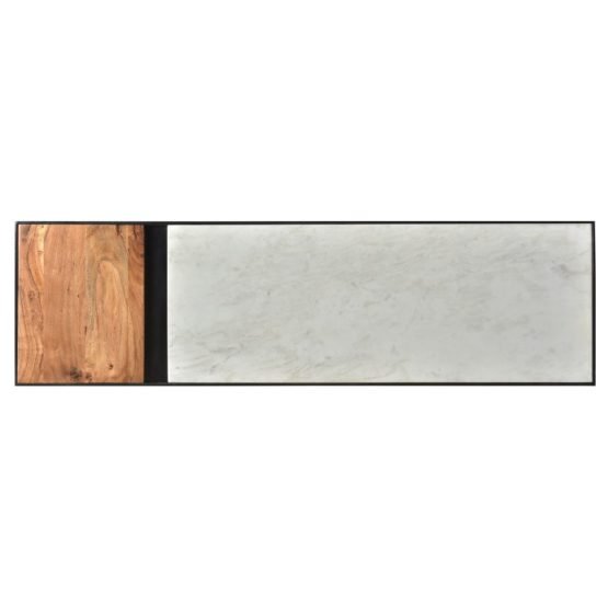 BLOX CONSOLE TABLE WHITE MARBLE AND WARM BROWN MULTI - Image 4