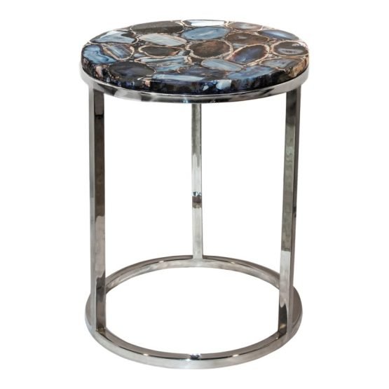 SHIMMER AGATE ACCENT TABLE SILVER