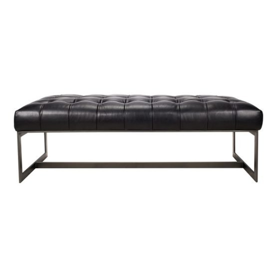 WYATT LEATHER BENCH BLACK