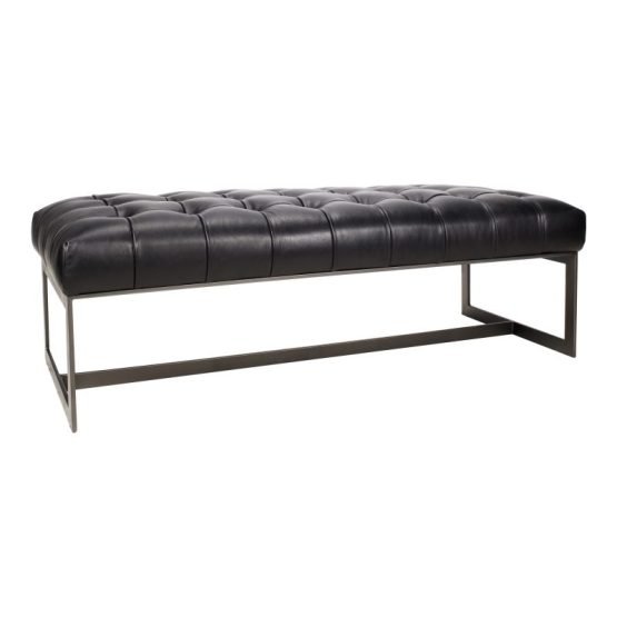 WYATT LEATHER BENCH BLACK - Image 2