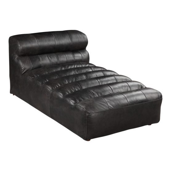 RAMSAY LEATHER CHAISE ANTIQUE - Image 2