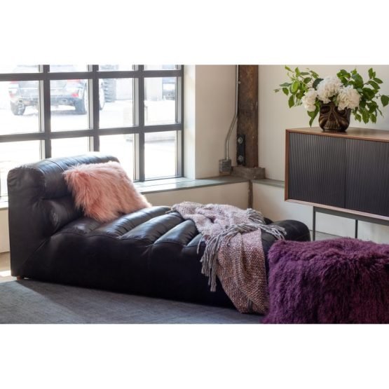 RAMSAY LEATHER CHAISE ANTIQUE - Image 5