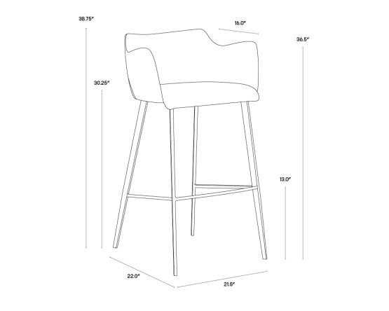 Griffin Barstool Town Grey / Roman Grey - Image 6