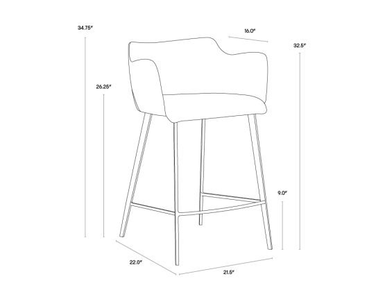 Griffin Counter Stool Town Grey / Roman Grey - Image 6