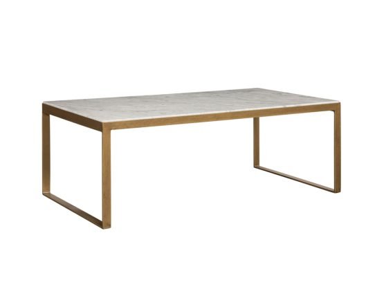 Evert Coffee Table - Low White Marble