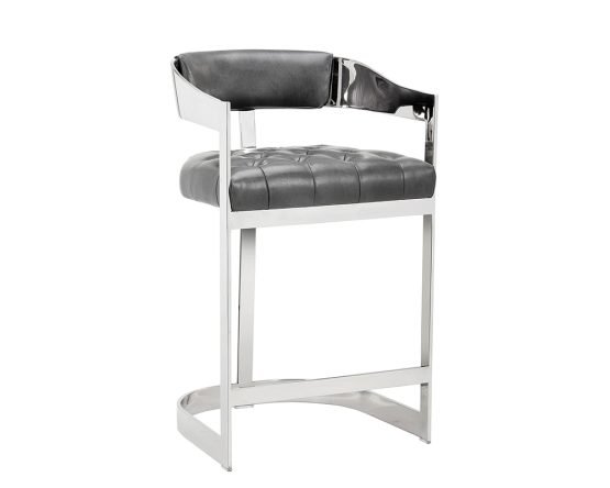 Beaumont Counter Stool - Stainless Steel Cantina Magnetite