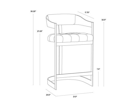 Beaumont Counter Stool - Stainless Steel Cantina Magnetite - Image 6
