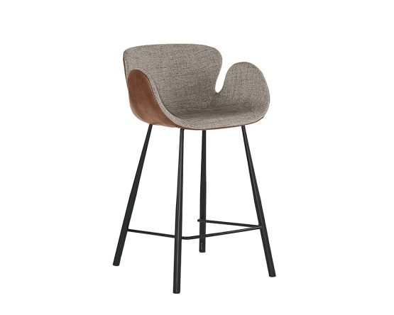 Waldo Counter Stool November Grey / Cinnamon Brown