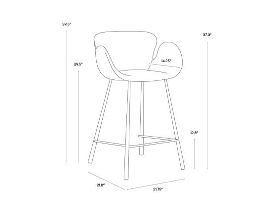 Waldo Counter Stool November Grey / Cinnamon Brown - Image 6