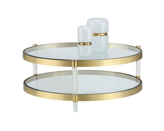 York Coffee Table Antique Brass