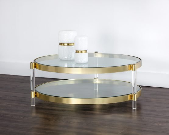 York Coffee Table Antique Brass - Image 3