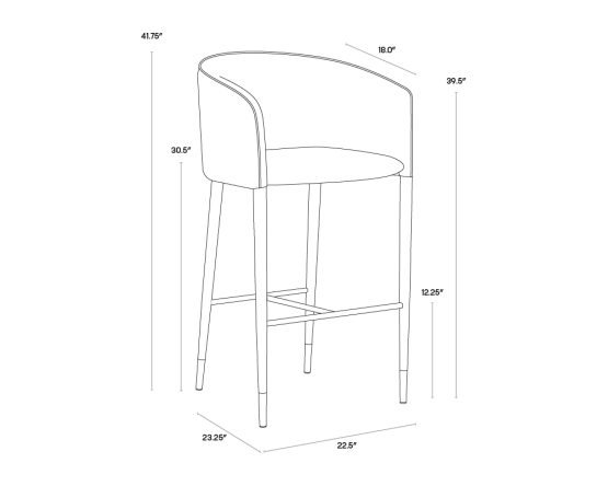 Asher Barstool Sparrow Grey / Napa Black - Image 6