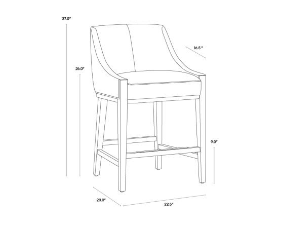 Aurora Counter Stool Polo Club Stone / Overcast Grey - Image 6