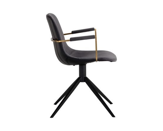 Cassius Swivel Dining Armchair Slate Tint / Nightfall Black - Image 7