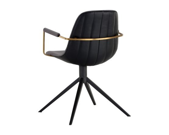 Cassius Swivel Dining Armchair Slate Tint / Nightfall Black - Image 8