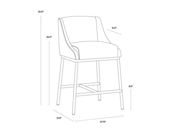 Dalary Counter Stool Bravo Metal / Polo Club Stone - Image 6