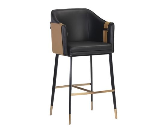 Carter Barstool Napa Black / Napa Cognac