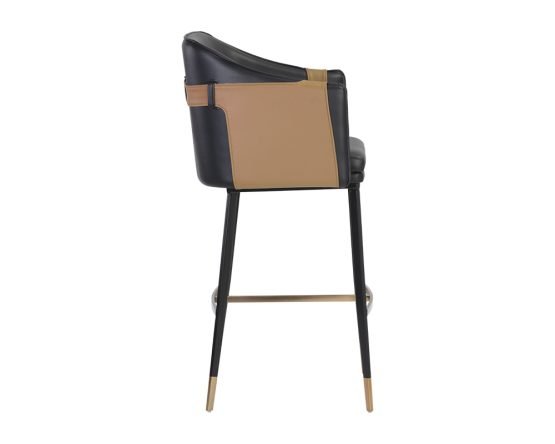 Carter Barstool Napa Black / Napa Cognac - Image 7
